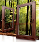 Деревянное окно с двух камерным стеклопакетом