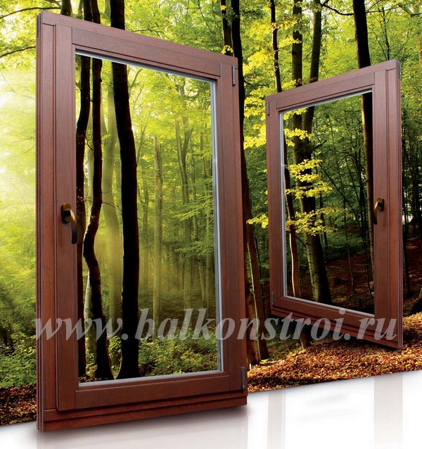 деревянные окна для балконов с стеклопакетом